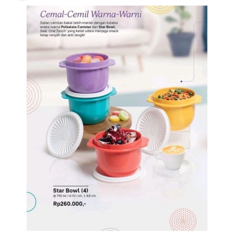 Star Bowl tupperware / Star bowl 750 Ml isi 4 / wadah tupperware
