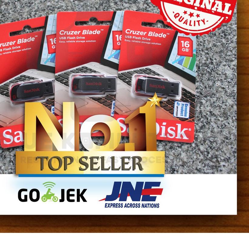 ♦ Bluekomputer - FLASHDISK SANDISK 16GB / USB FLASH 16GB / SANDISK CRUZER BLADE ORIGINAL -Termurah C