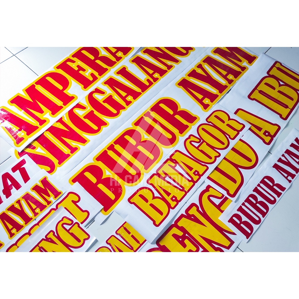 stiker Gerobak/Kaca, Custom stiker Nama buat di Kaca/Gerobak Dagangan