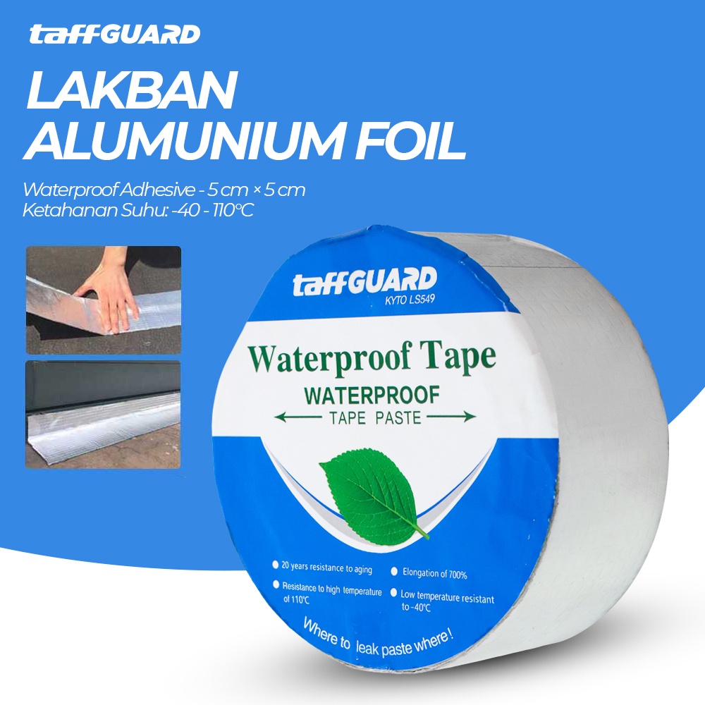 Lakban Aluminium Foil Butyl Super Adhesive Duct Tape Waterproof 5 cm x 5 m - LS549 - 7ROT6VSV Silver