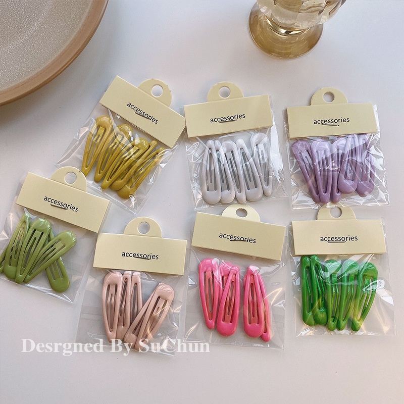 5PCS/SET JEPIT PIN PONI RAMBUT BASIC SEGITIGA TRIANGLE SOLID SOFT COLOR RETRO BANGS FRIDGE BOBBY PINS WARNA PASTEL POLOS JEPITAN HAIRCLIP PLASTIC HAIR CLIP SNAP HAIRPIN SNAP ELEGAN FRENCH KOREAN STYLE AKSESORIS KLIP MINI RAMBUT COLORFUL RIBBON ACCESSORIES