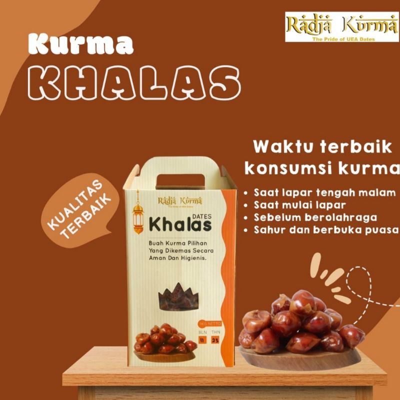 

kurma khalas 1kg kemasan radja kurma