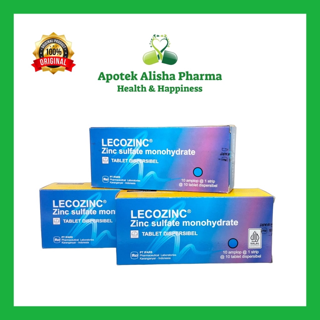 Lecozinc Tablet Strip / Box - Lecozink Tablet Suplemen Zink Terapi Tambahan Diare Mencret Anak Dewasa  / Lekozinc / Lekozink
