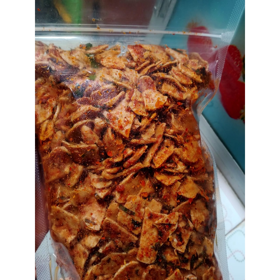 

Kripik Basreng Viral Pedas Daun Jeruk Bumbu Melimpah