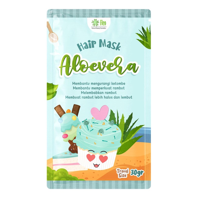 Kanzo - [BPOM] Hair Mask Creambath Sachet Fleo 30gr Premium / Masker Rambut Fleo Ala Salon 30gr / Hair Mask Travel Size By Fleo 30gr