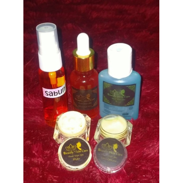 paket lengkap beauty skincare toner biru 30ml + serum