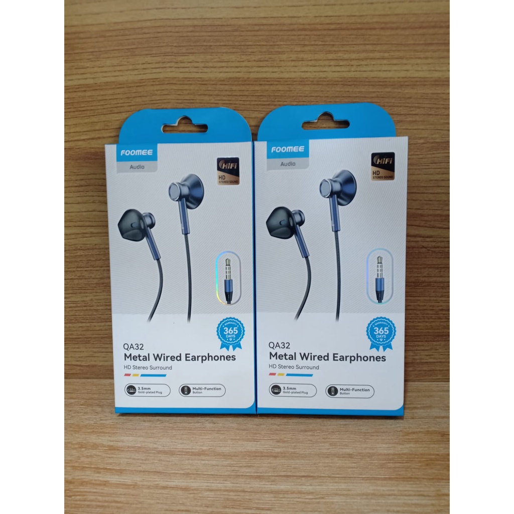 Headset With Mic FOOMEE QA32 Headset Stereo Sound Jack 3.5 120cm