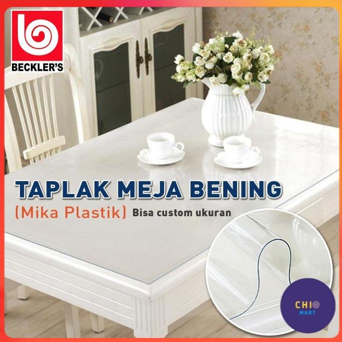 Taplak Meja Transparan Bahan Mika Plastik Taplak Meja Makan PVC