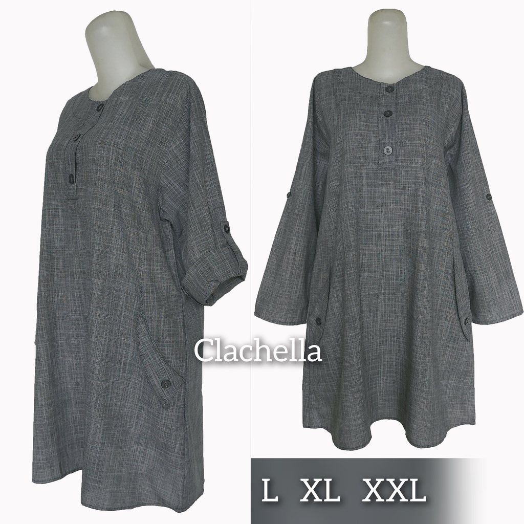 Clachella Baju Tunik Motif Abstrak, Baju Atasan Wanita T218099