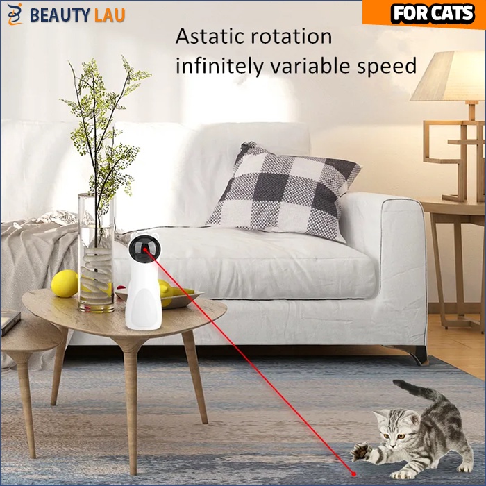 LASER KUCING 5 MODE MAINAN INTERAKTIF KUCING BERGERAK BERPUTAR OTOMATIS LESER KUCING CAT TEASER TOYS