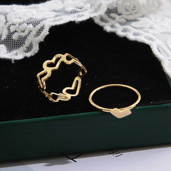 cincin set 2 pcs loves set rings jci096(1c3)