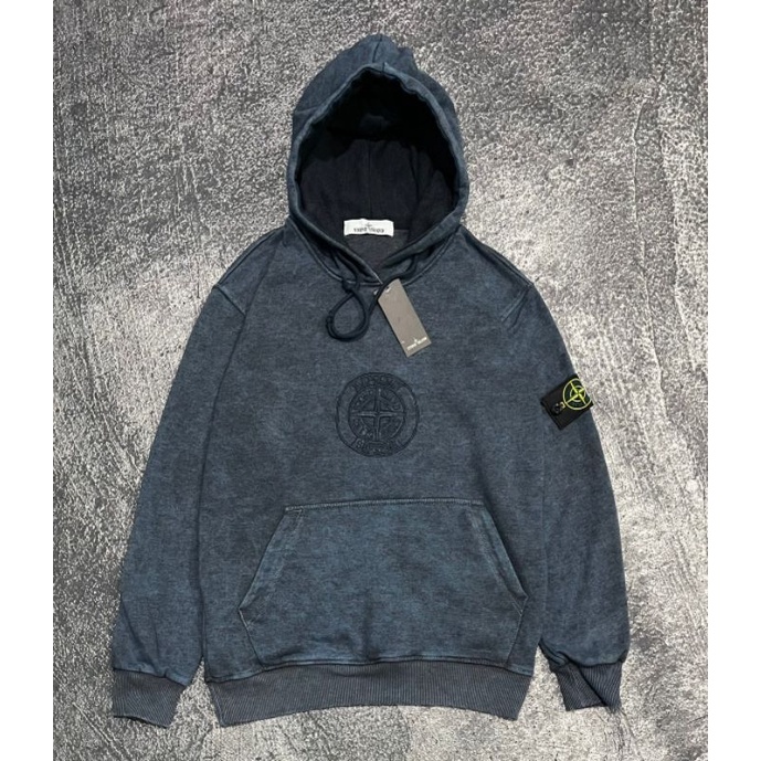 -FRMNSH- HOODIE STONE ISLAND X SUPREME BORDIR BLUE FULL TAG LABEL CASUAL