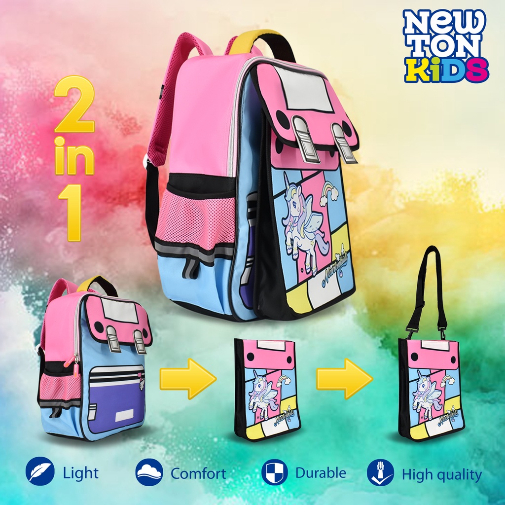 Newtonkids-Tas Ransel Sekolah Sd/Ransel Sekolah Newtonkids Rainbow/Ransel Sekolah Anak 2IN1/Tas Anak Terbaru/Tas Fashion Anak