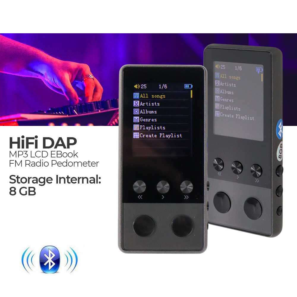 ONDA Bluetooth HiFi DAP MP3 Player LCD E-Book FM Radio Pedometer 16 GB - A5