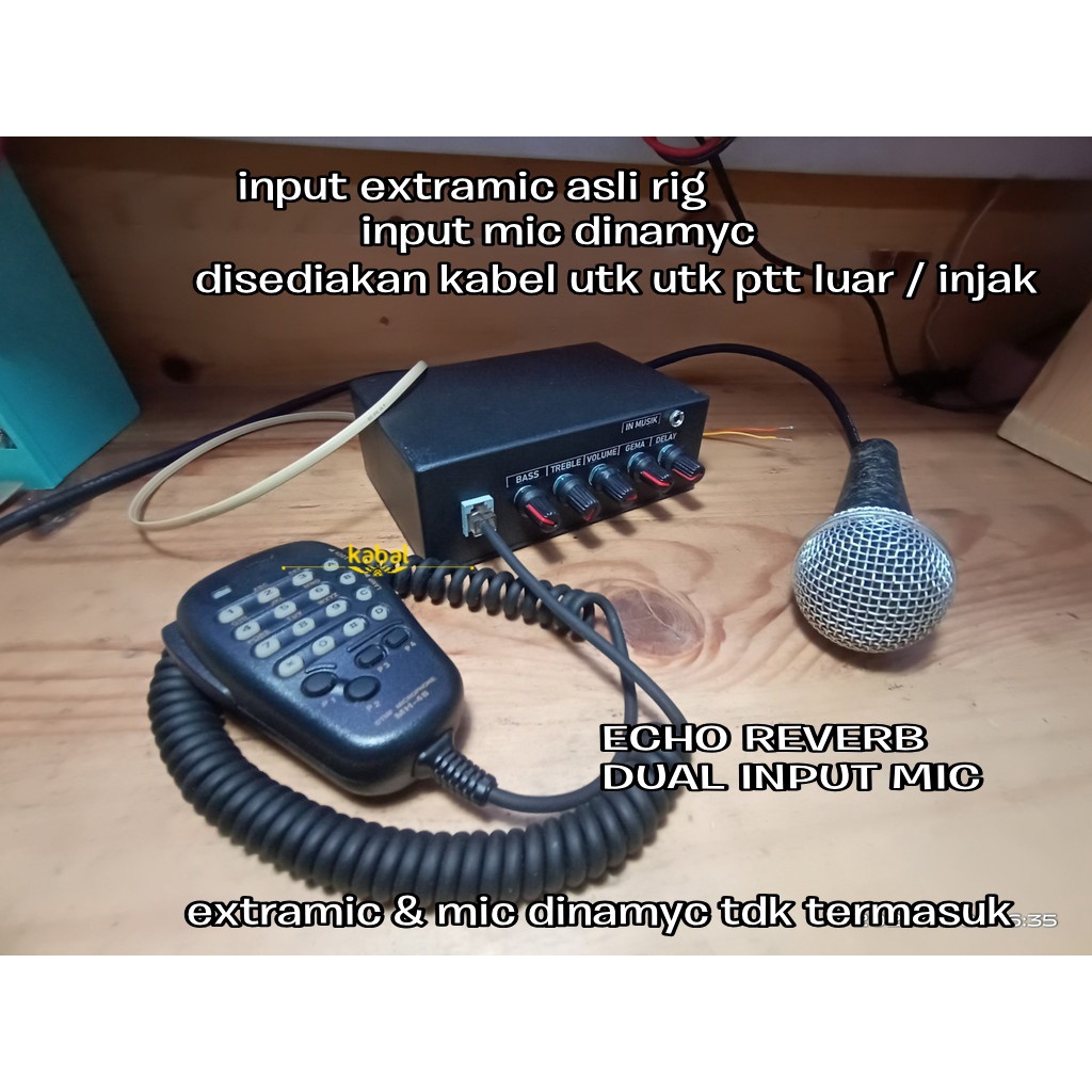 ECHO REVERB DUAL INPUT MIC RADIO RIG ICOM KENWOOD ALINCO YAESU RIG MINI