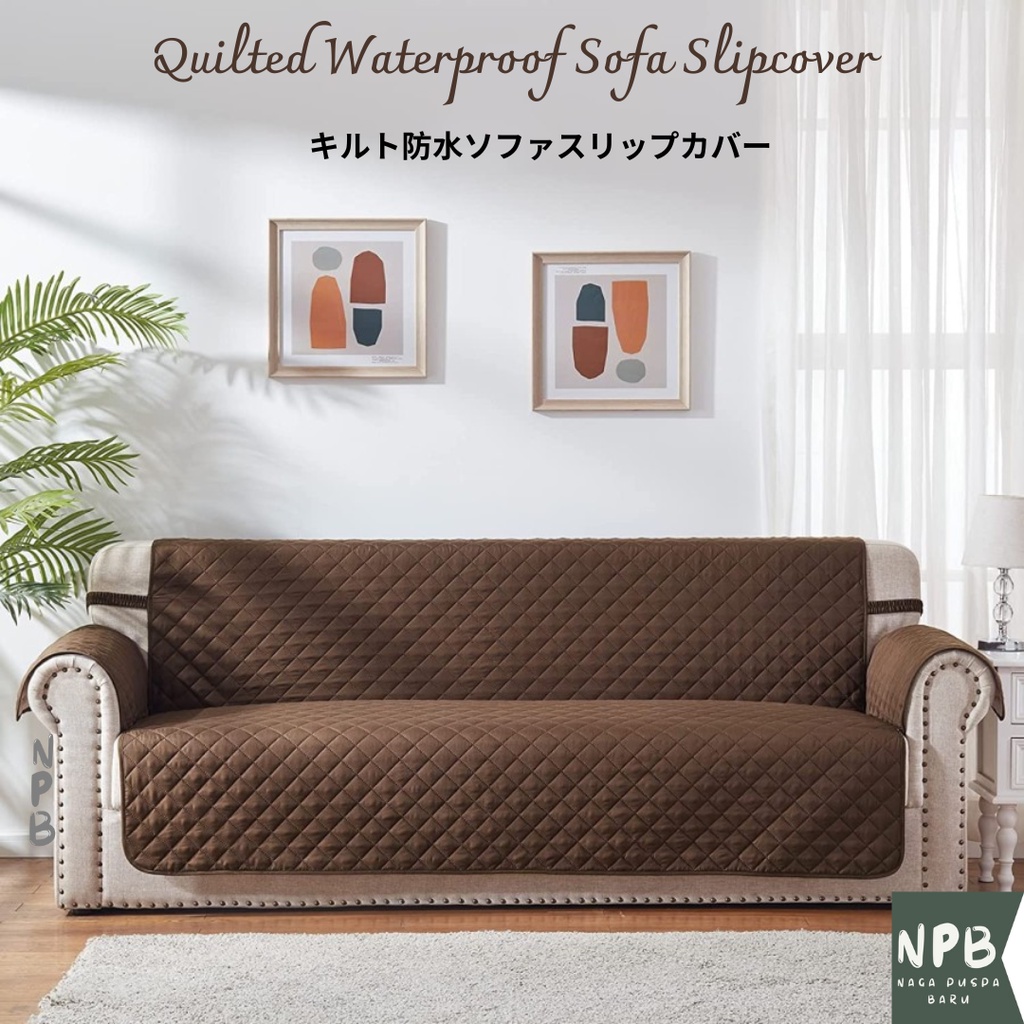 Quilted Waterproof Sofa Protector 130 x 196 Cm - Pelindung Sofa Anti Air 130 x 196 Cm