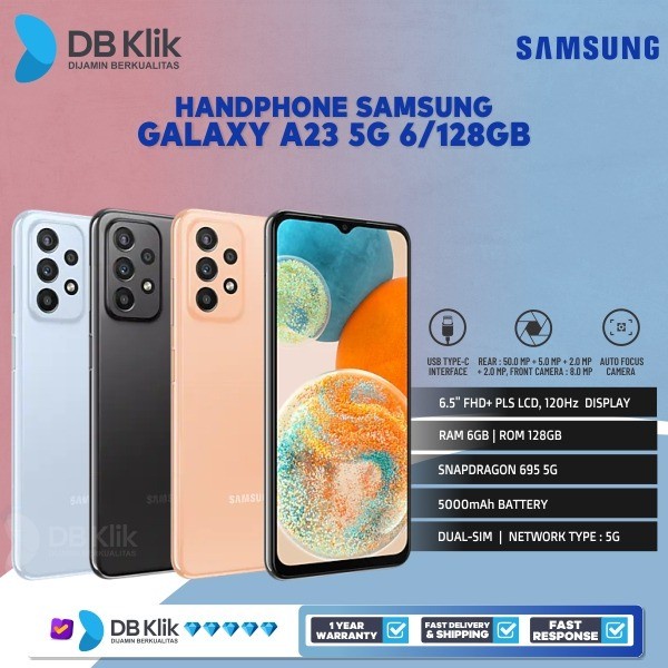 Handphone SAMSUNG GALAXY A23 5G 6/128GB - A23 6GB 128GB Garansi Resmi