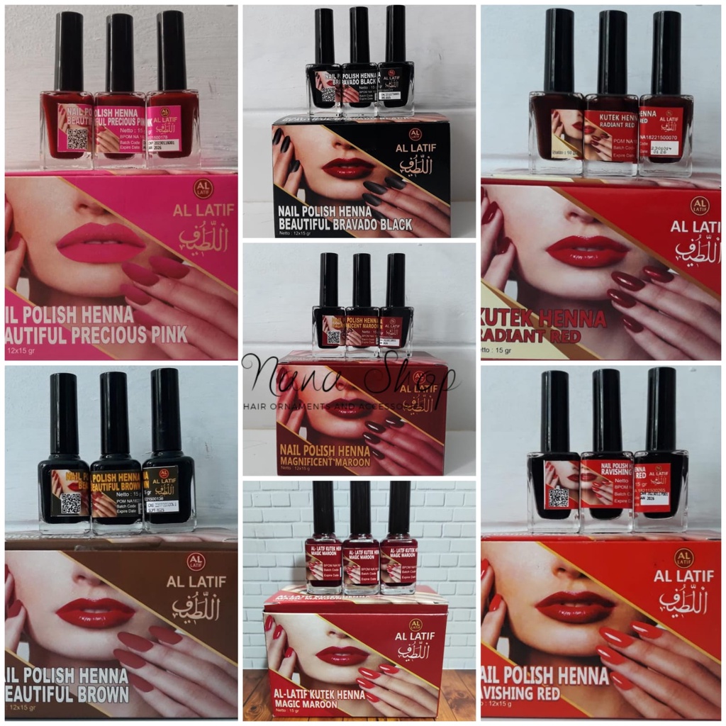 vtxbps- AL-LATIF KUTEK HENNA HALAL BPOM / NAIL COAT HENNA
