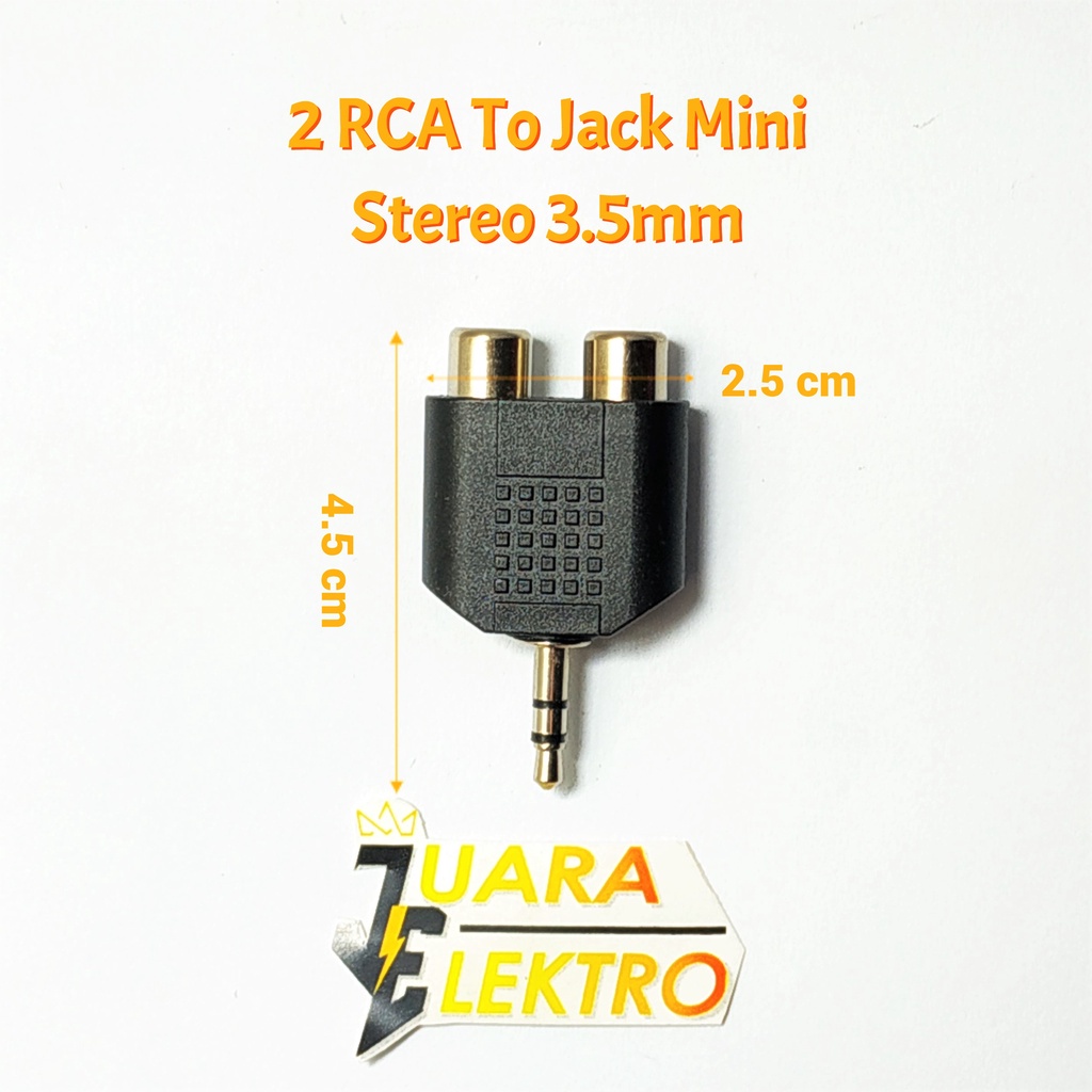 Cover 2 RCA To Jack Mini Stereo 3.5mm