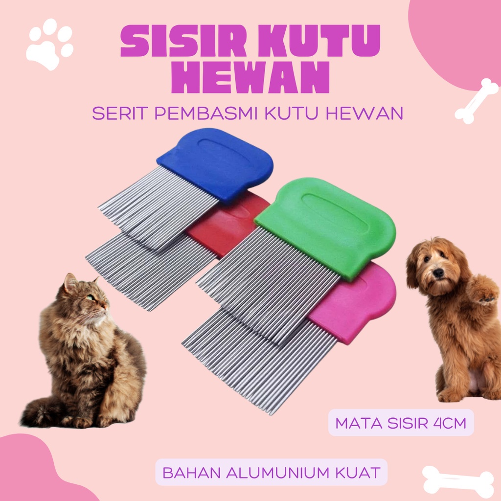 [BISA COD] SISIR CAPLAK ANTI KUTU KETOMBE ANJING KUCING STAINLESS STEEL SERIT