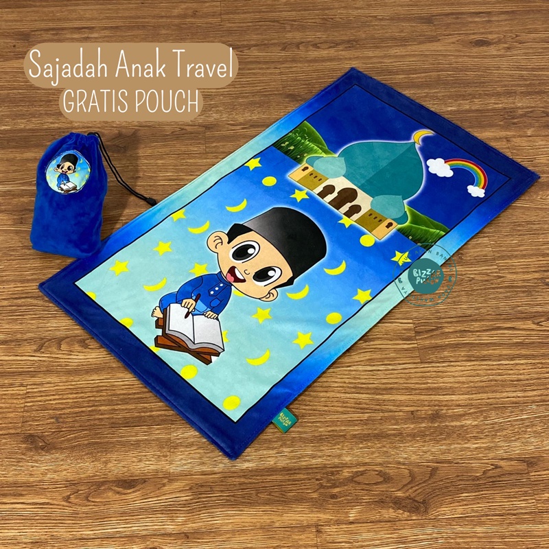 Bizzarpillow Sajadah Anak Travel Gratis Pouch | Souvenir BZ240