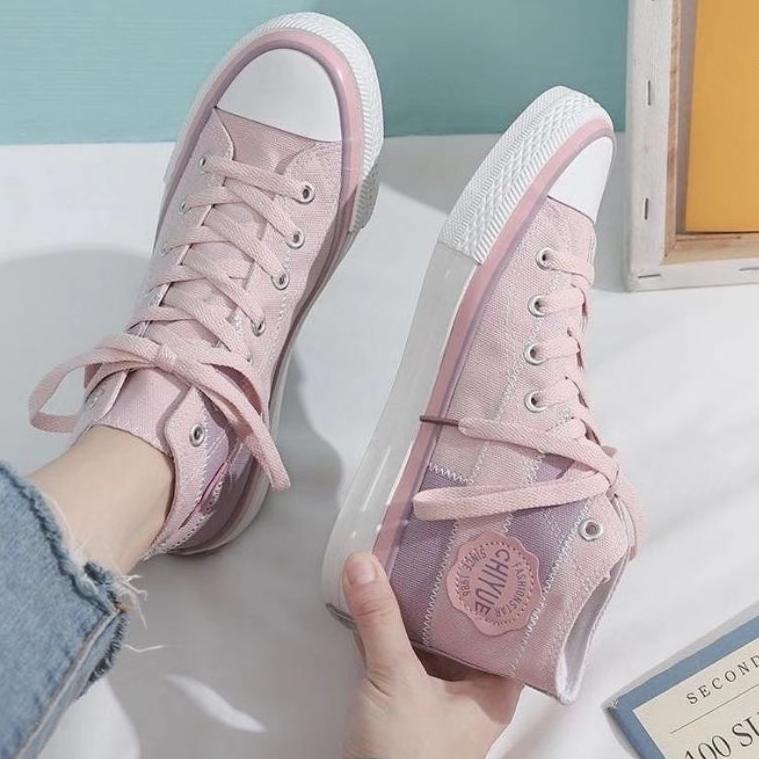HARGA BERSAHABAT SEPATU SNEAKERS KANVAS WANITA KOREA IMPORT 100%