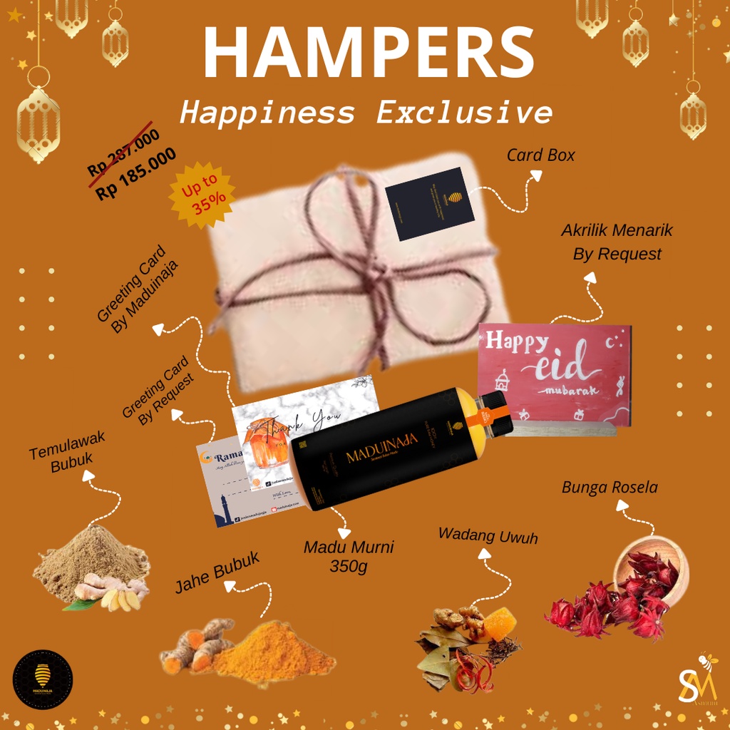 

Hampers Lebaran Parcel Ramadhan Berkah Paket Hadiah Lebaran Idul Fitri Hampers Madu Murni Happiness Exclusive - MADUINAJA