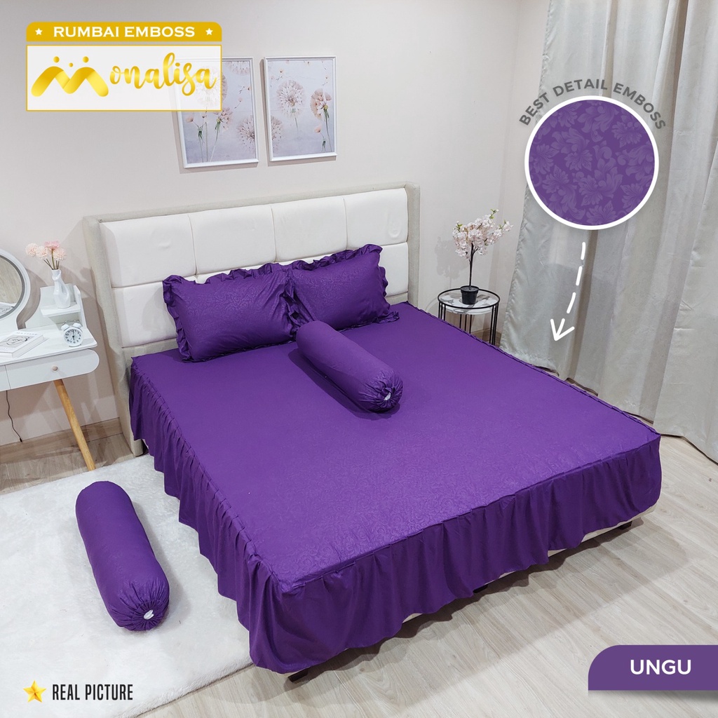 Monalisa Emboss Sprei Rumbai Uk 160/180 - Ungu