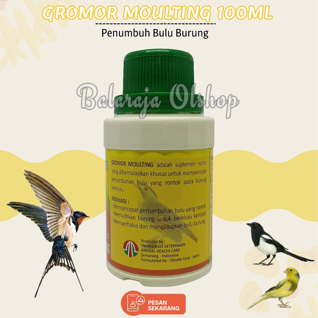 Obat Penumbuh Bulu Burung - Gromor Moulting 100 Ml Original - Menumbuhuhkan Menguatkan Bulu Menghaluskan Mengkilaukan Bulu