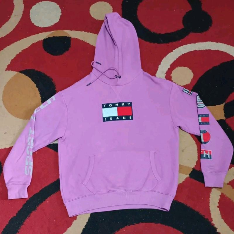Tommy Hilfiger Hoodie Purple Rare Original Second