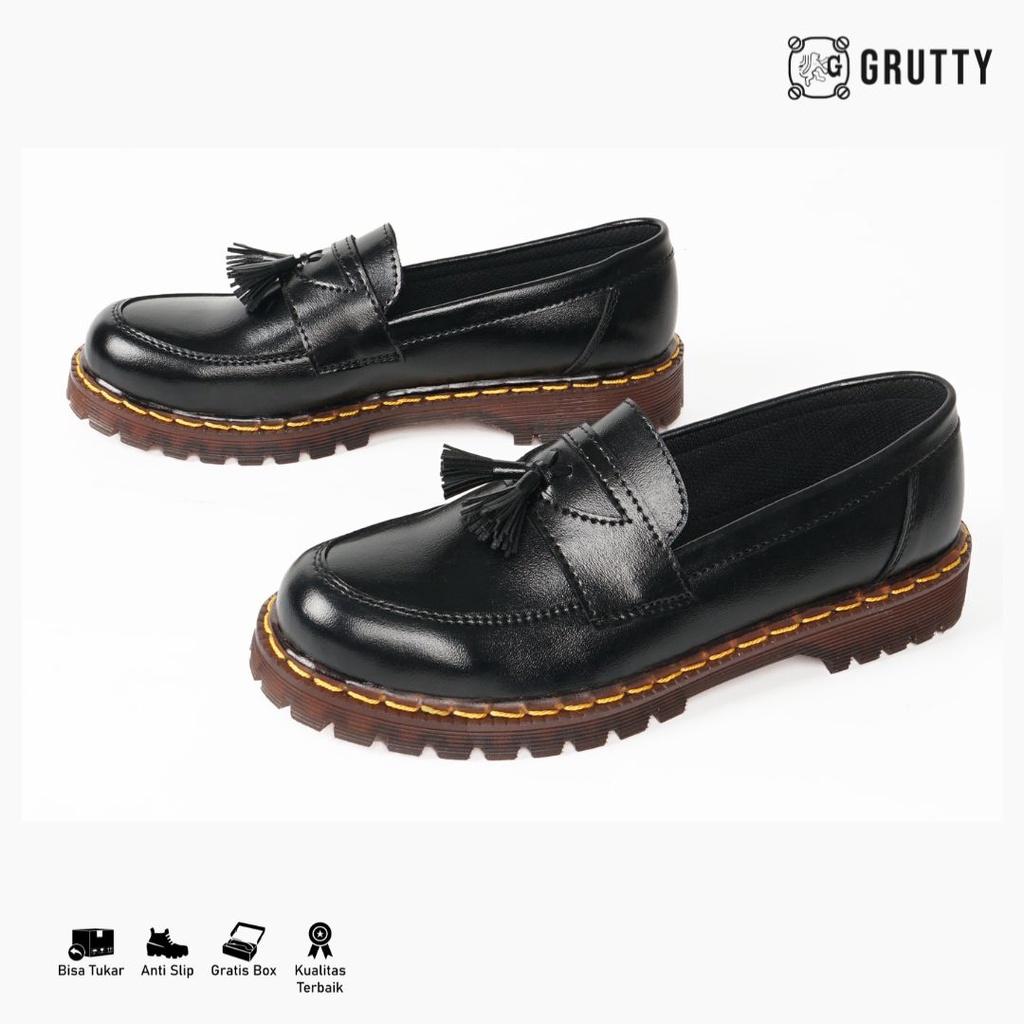 GRUTTY TASSEL LOAFER WOMEN Sepatu Wanita Loafer Hitam