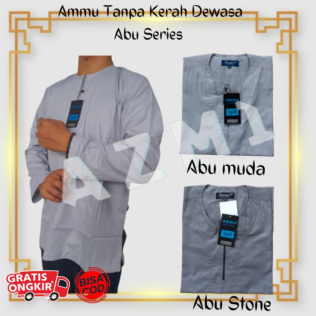 Promo Baju Koko Ammu Dewasa  Tanpa Kerah Original Ukuran Size S M L XL Dan XXL Termurah dan Terlengkap!!!