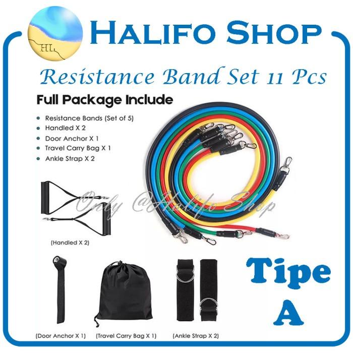 Resistance band set / alat fitnes rumah / home gym