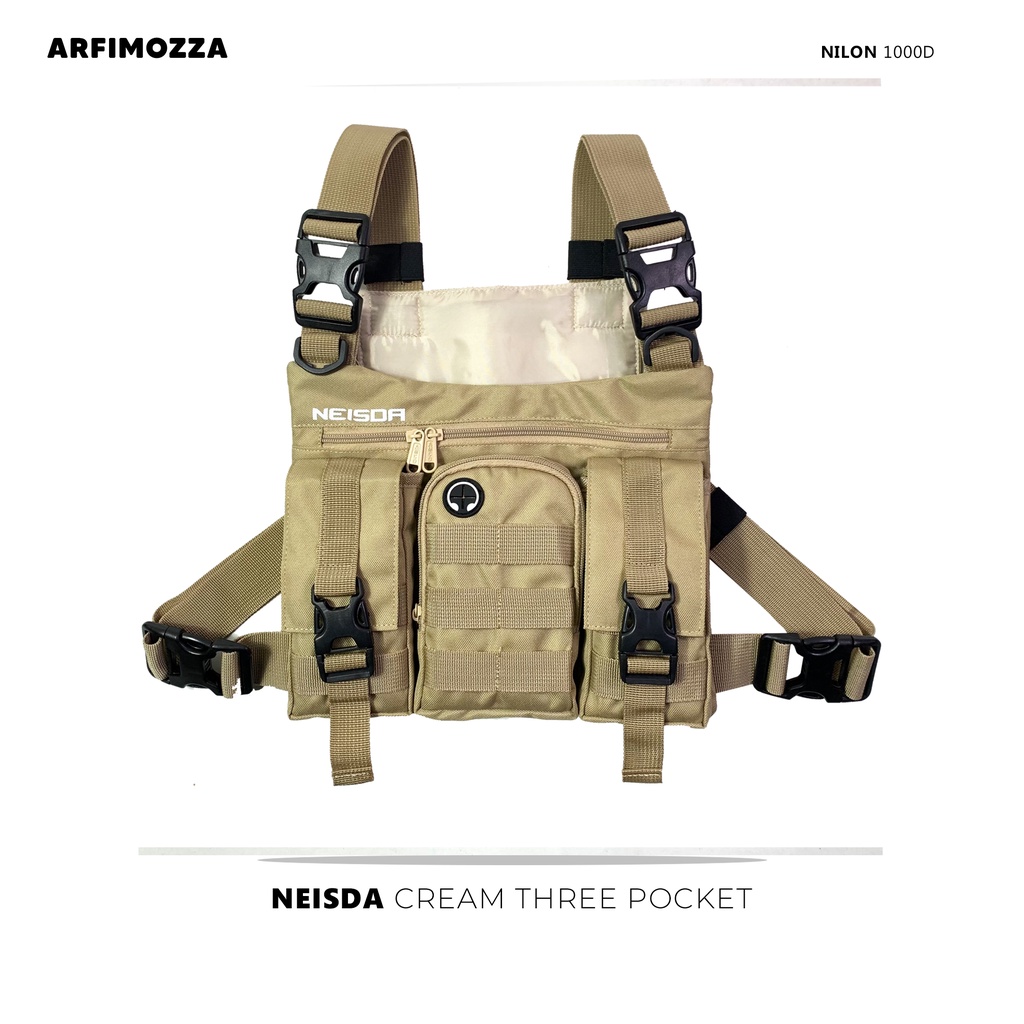 TAS DADA PRIA TACTICAL ORIGINAL NEISDA MODEL ROMPI CREAM / CHEST RIG BAG NEISDA ORIGINAL / CHEST BAG PREMIUM ORIGINAL NEISDA