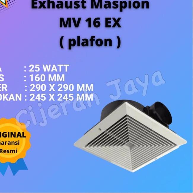 ◙ EXHAUST Maspion MV 16 EX Exhaust Ceiling Ventilating Fan 6 inch / Exhaust Fan Plafon MV-16EX / MV1