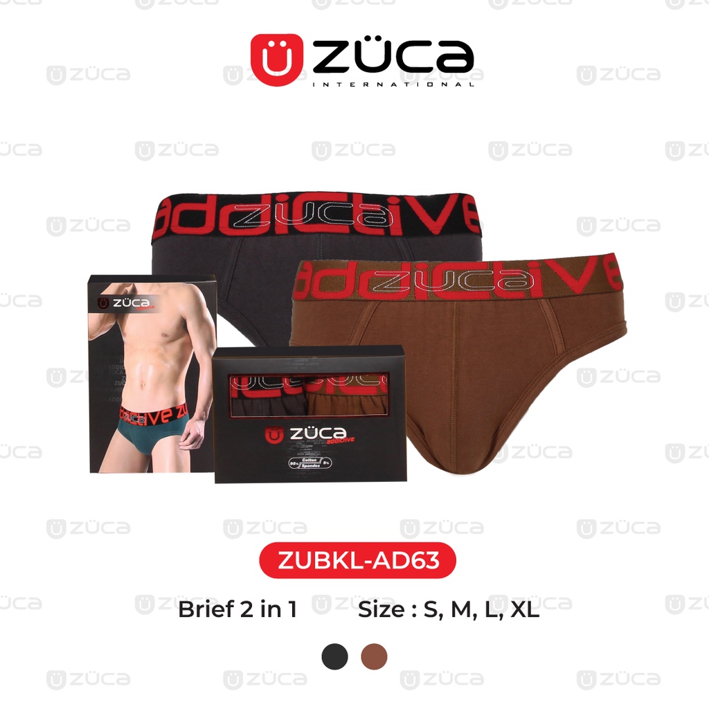 Zuca - Celana Dalam Pria - Underwear Brief - Coklat/Abu - Isi 2 Pcs - ZUBKL-AD63
