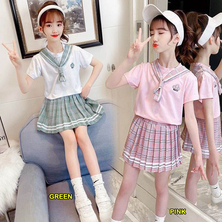 Setelan Rok Anak Perempuan Cute Sailor Japan Rain