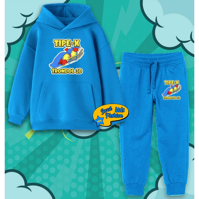 Setelan Anak TipeX Trondol Jogger Hoodie Anak Tipe X Trondol 3D Set