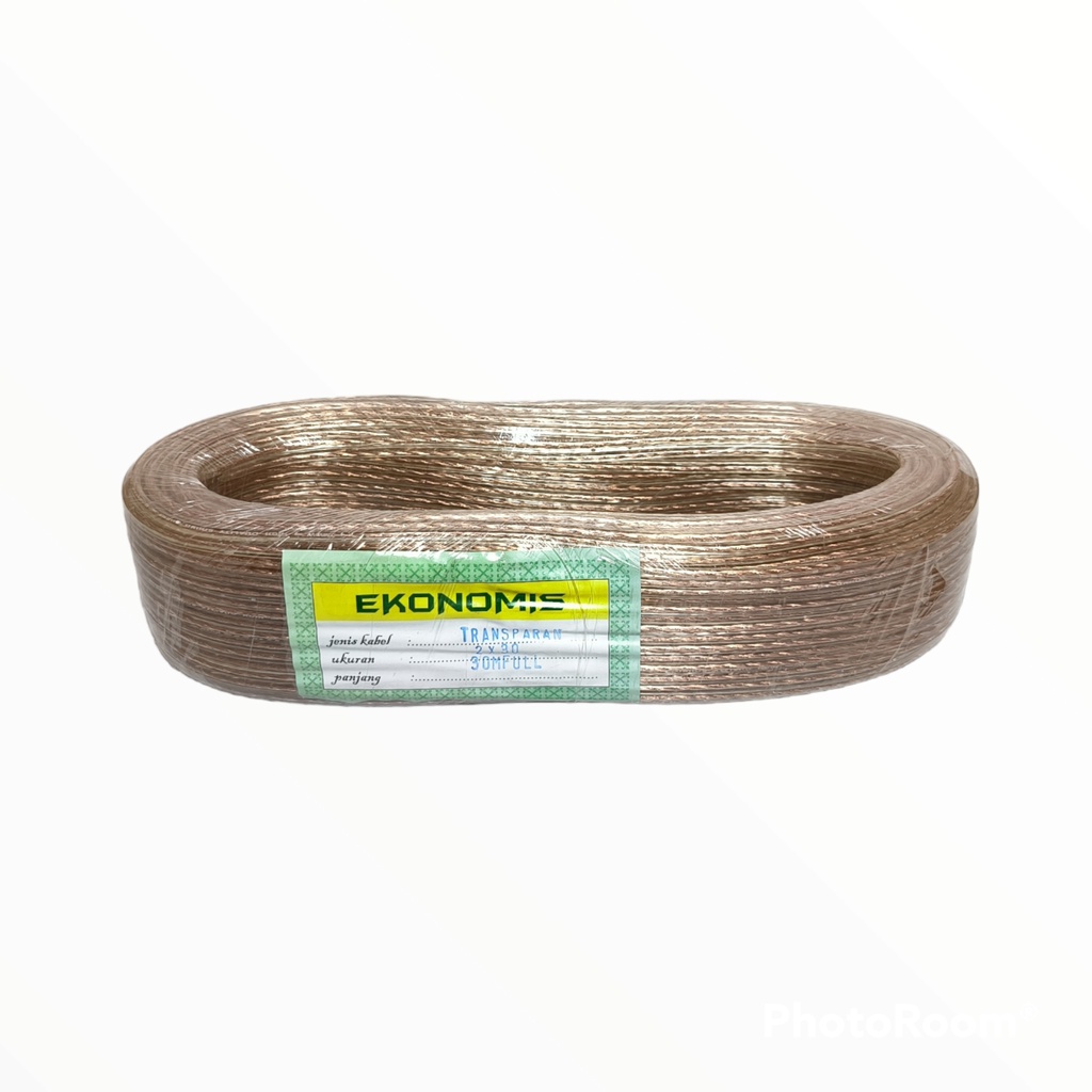 Ekonomis Kabel Transparan 2 x 30 - 30 Meter