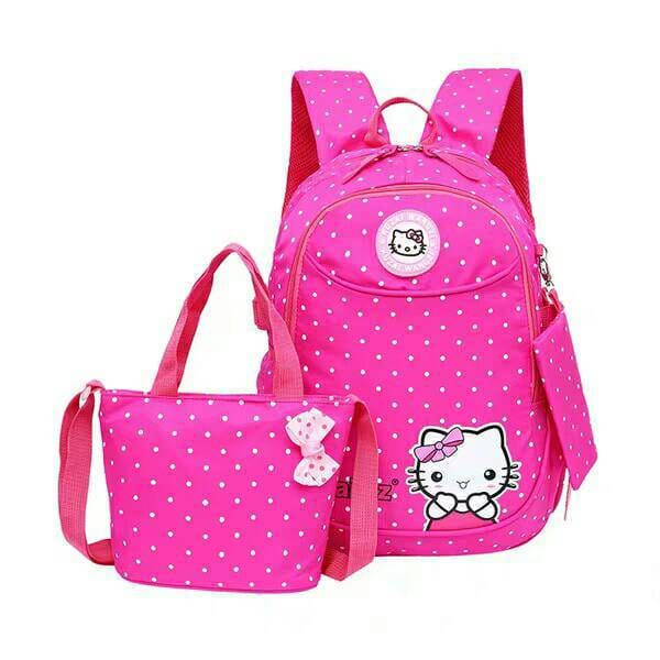 &quot;aurabagss&quot; - Beli 1 Dapat 3 &quot;HELLO KITTY&quot; Tas Anak SET 3 IN 1 Tas Ransel Anak Perempuan Tas Anak Sekolah TK SD Backpack Anak Perempuan Multifungsi Keren Trendy Stylish High Quality Harga Terjangkau