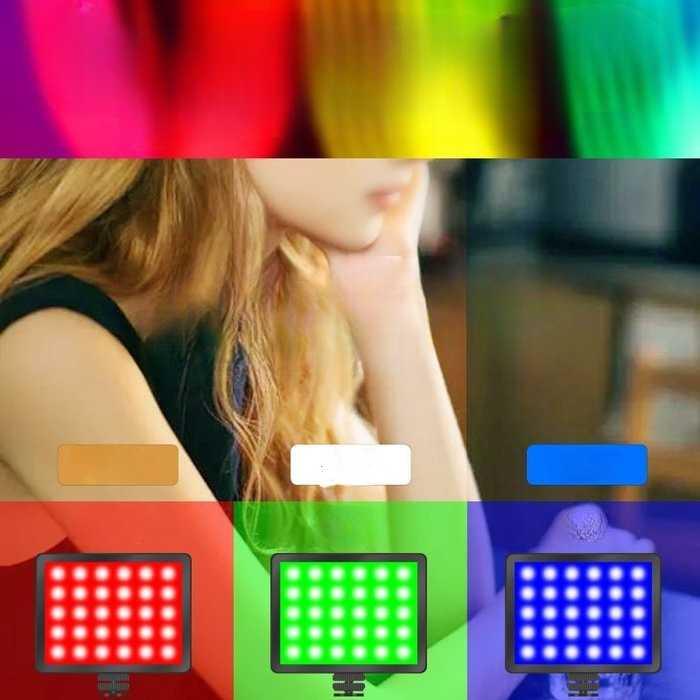 Lampu Kamera Mini RGB LED Portable Photo Video Light 1800 mAh - WL-R1 - Black