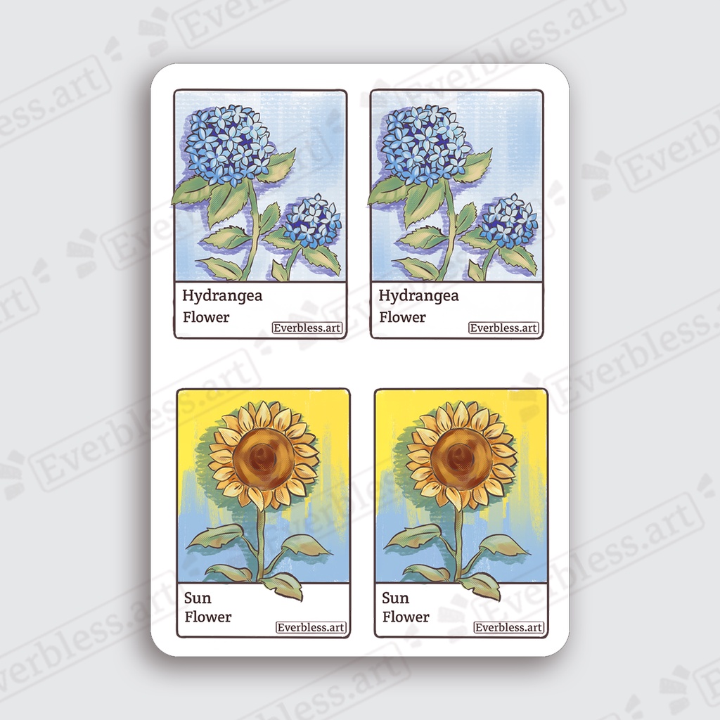 

Stiker sheets pantone/Sticker journaling/ kertas sticker bunga matahari, hydrangea/stiker aesthetic bunga FS1