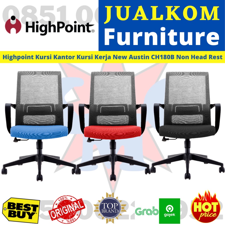 Highpoint Kursi Kantor / Kursi Kerja New Austin CH180B Non Head Rest