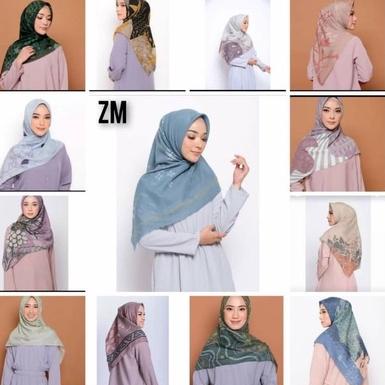 TERBARU HIJAB SEGI EMPAT MOTIF ZM / Zaskia Mecca ready