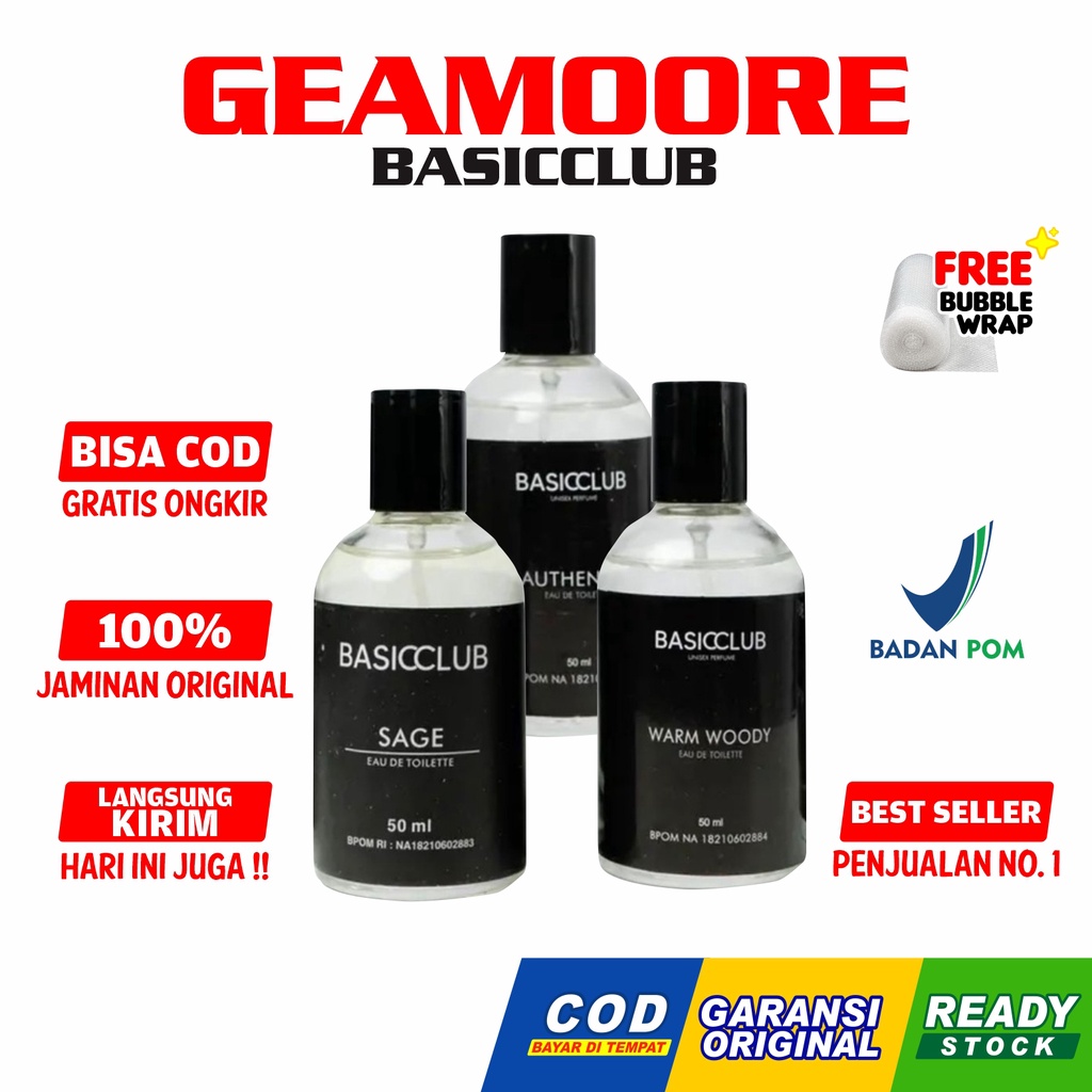 Geamoore Basic Club | Eau De Toilette Perfume 50ml | Unisex | Tahan Lama Original BPOM