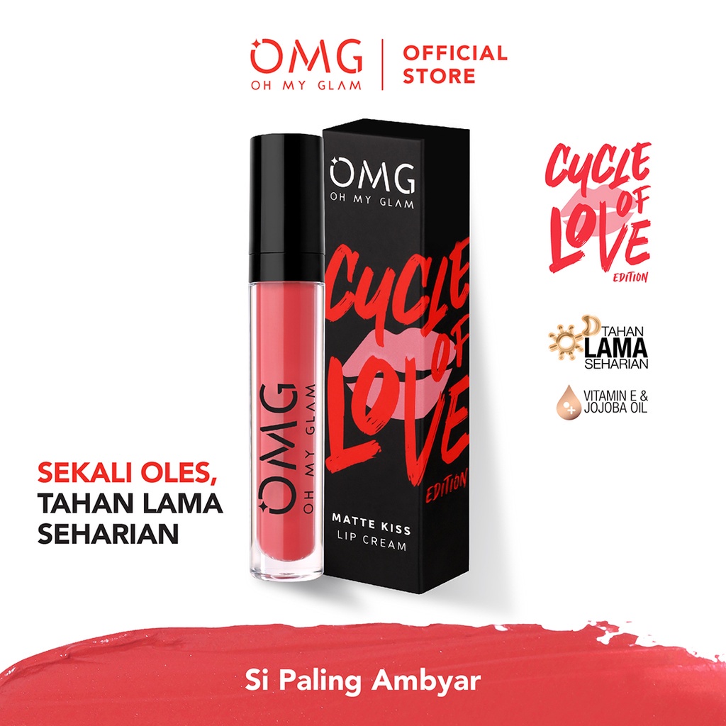 ★ BB ★ OMG Oh My Glam Matte Kiss Lip Cream Cycle of Love Edition 3.5gr - Lipstick Matte [LIMITED EDITION]