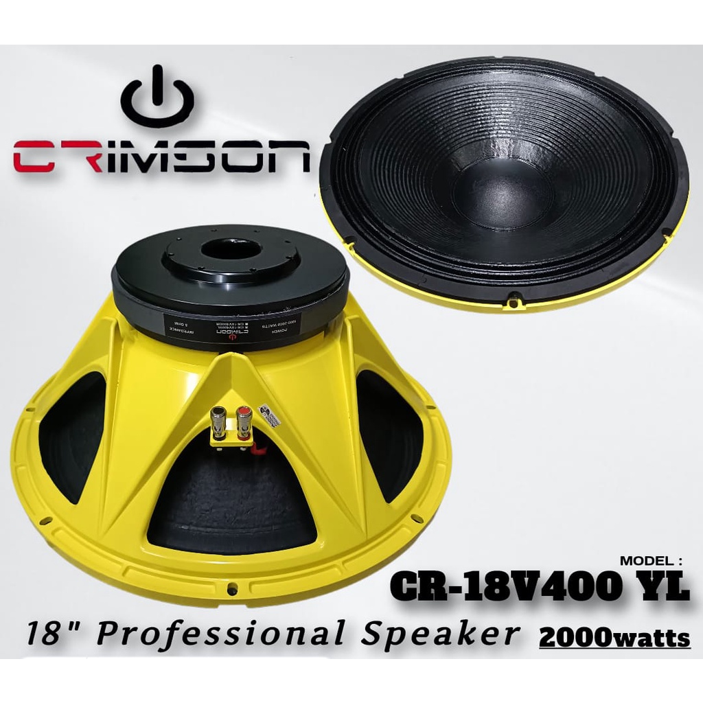 KOMPONEN SPEKAER CRIMSON CR-18V400 YL SPEAKER 18 INCH CR18V400 YELLOW