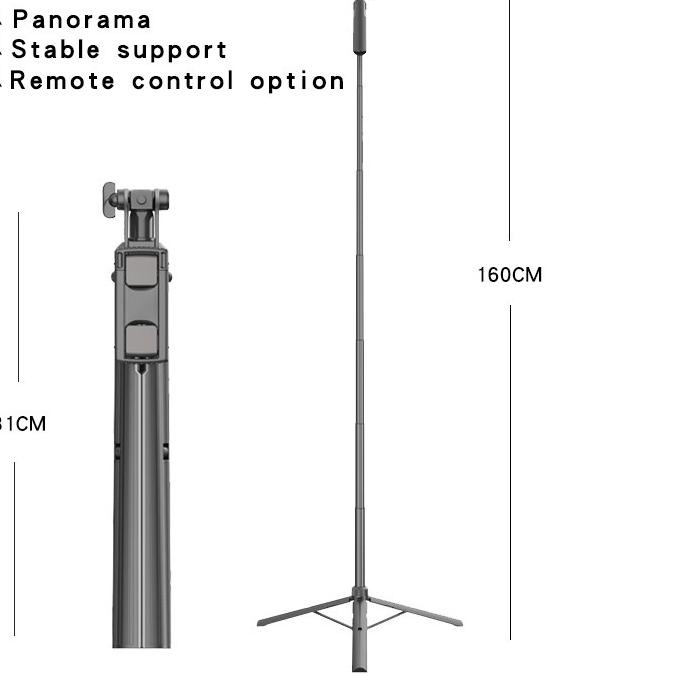 ➧ MIXIO A61 1.6M Tongsis Bluetooth Tripod Stabilizer Gimbal Selfie Stick ➹