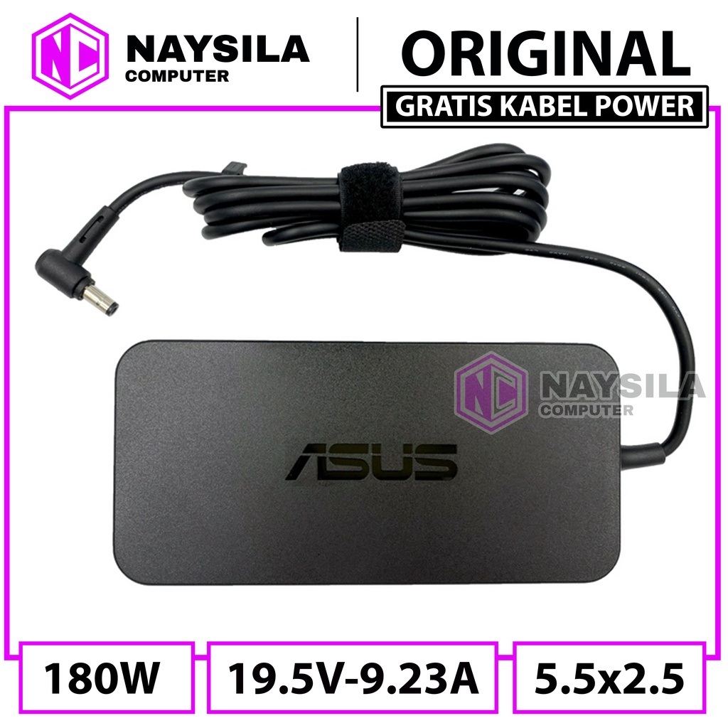 Adaptor Charger Original ASUS 19.5V - 9.23A (180W) DC 5.5x2.5mm. ADP-180HB ADP-180MB ADP-180EB #ADP_