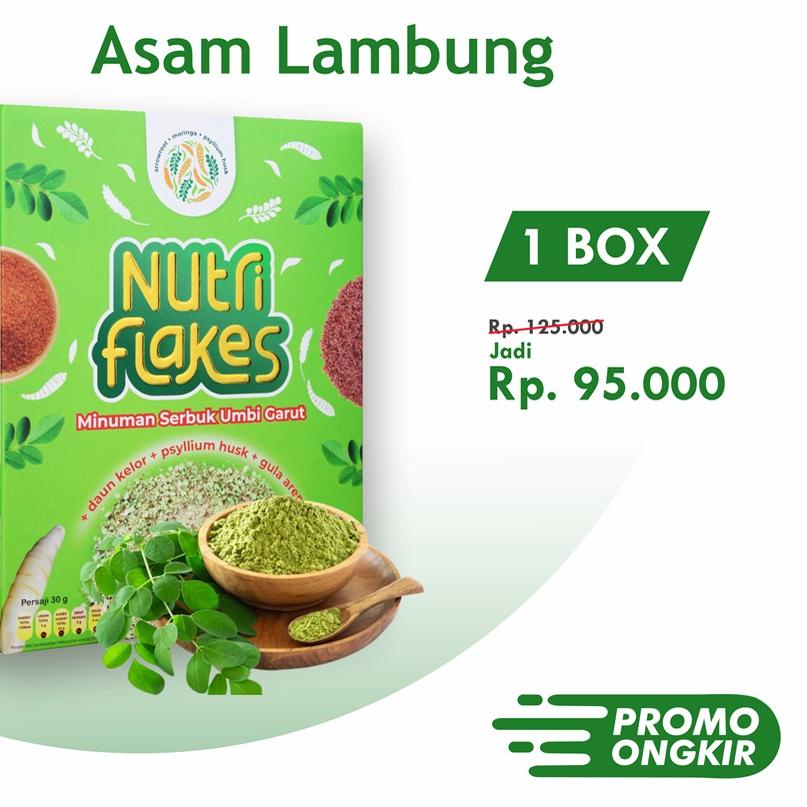 

☼ NUTRIFLAKES Sereal Umbi Garut Membantu Meredakan Asam Lambung Paket 1 Box ❆